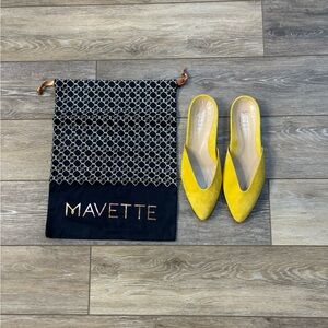 Mavette Lucca Shoes EU 41 US 10/10.5 Yellow Suede Slip On Pointed Toe Designer